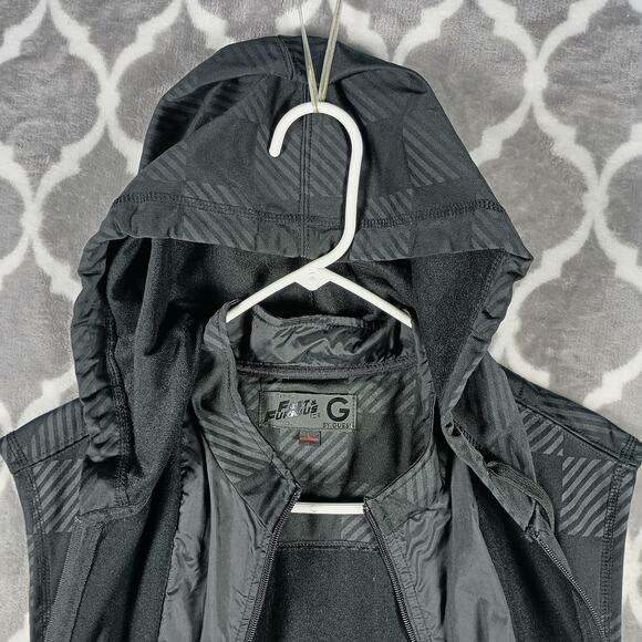 Guess Fast & Furious Vest Mens Large Black Hooded Full Zip Checkered Limited - Picture 8 of 10